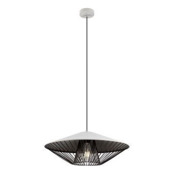 Redo 01-3008 - Hängeleuchte mit Kabel GRILL 1xE27/42W/230V Ø 49,5 cm schwarz/weiß