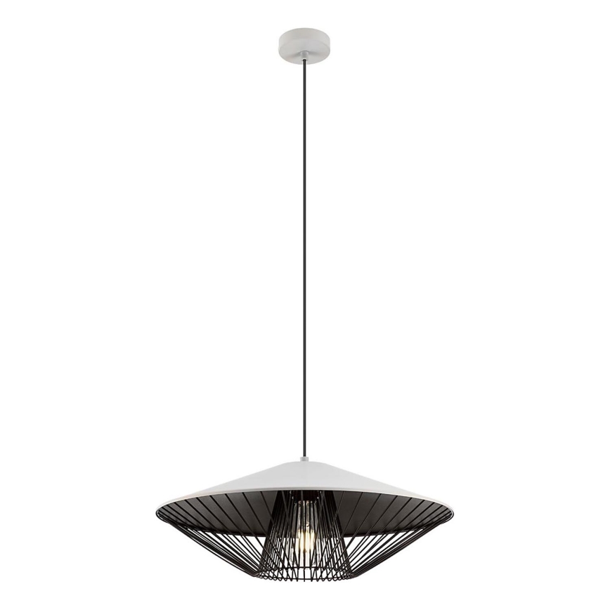 Redo 01-3008 - Hängeleuchte mit Kabel GRILL 1xE27/42W/230V Ø 49,5 cm schwarz/weiß