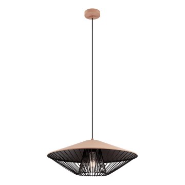 Redo 01-3009 - Pendelleuchte an Kabel GRILL 1xE27/42W/230V Ø 49,5 cm schwarz/braun
