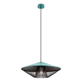 Redo 01-3010 - Pendelleuchte an Kabel GRILL 1xE27/42W/230V Ø 49,5 cm schwarz/türkis