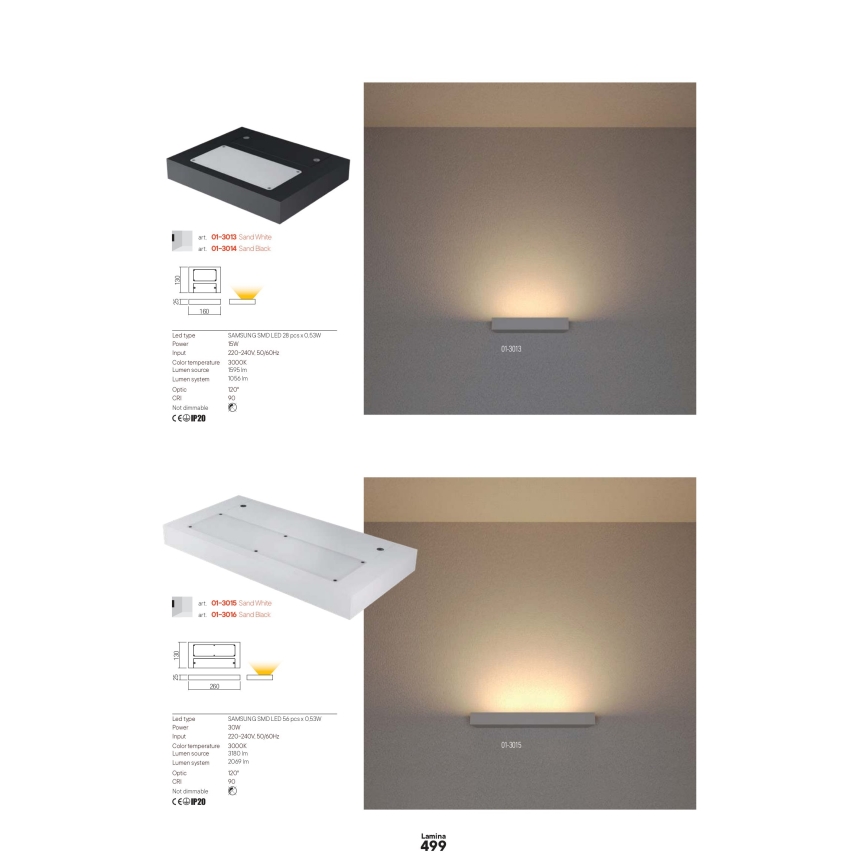 Redo 01-3016 - LED-Wandleuchte LAMINA 2xLED/15W/230V CRI 90 schwarz