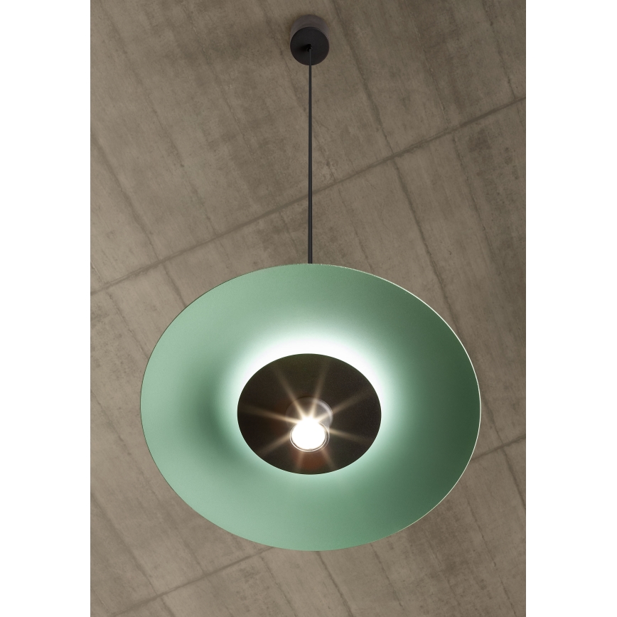 Redo 01-3019 - LED-Hängeleuchte an Stahlseil LARS LED/14W/230V + LED/10W Ø 60 cm CRI 90 grün