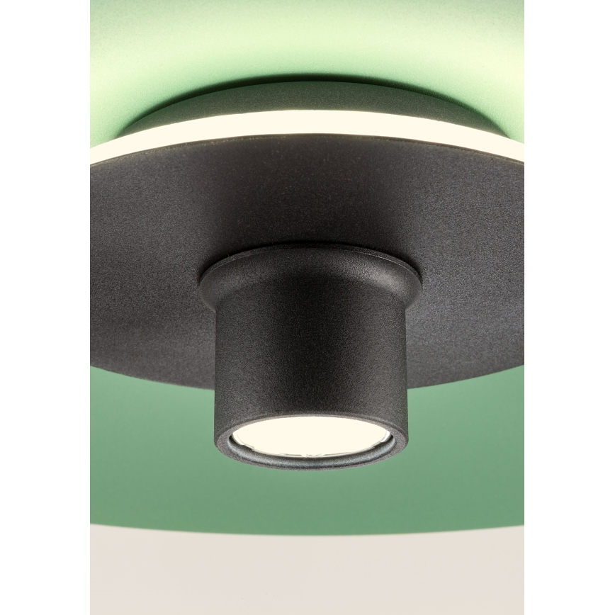 Redo 01-3019 - LED-Hängeleuchte an Stahlseil LARS LED/14W/230V + LED/10W Ø 60 cm CRI 90 grün