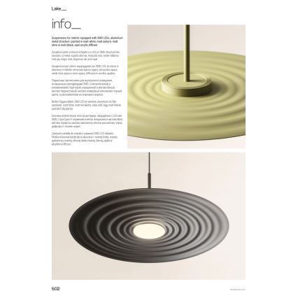 Redo 01-3044 - LED-Hängeleuchte LAKE mit Seilaufhängung, 13 W, 230 V, Ra 90, Ø 50 cm, weiß