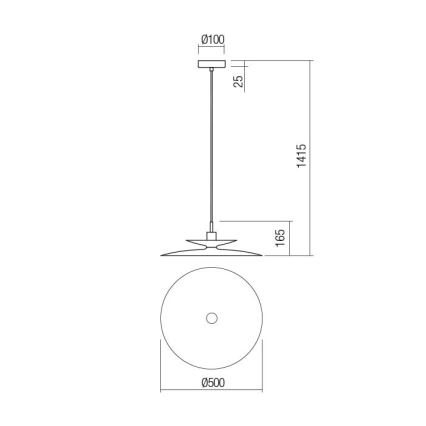 Redo 01-3048 - Pendelleuchte mit Kabelaufhängung GUNNAR 1xE27/42W/230V Ø 50 cm weiß