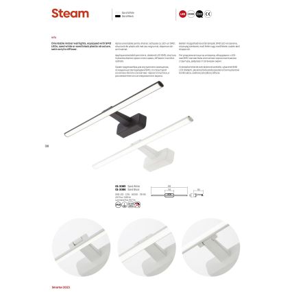 Redo 01-3085 - LED-Bilderleuchte STEAM LED/12W/230V weiß