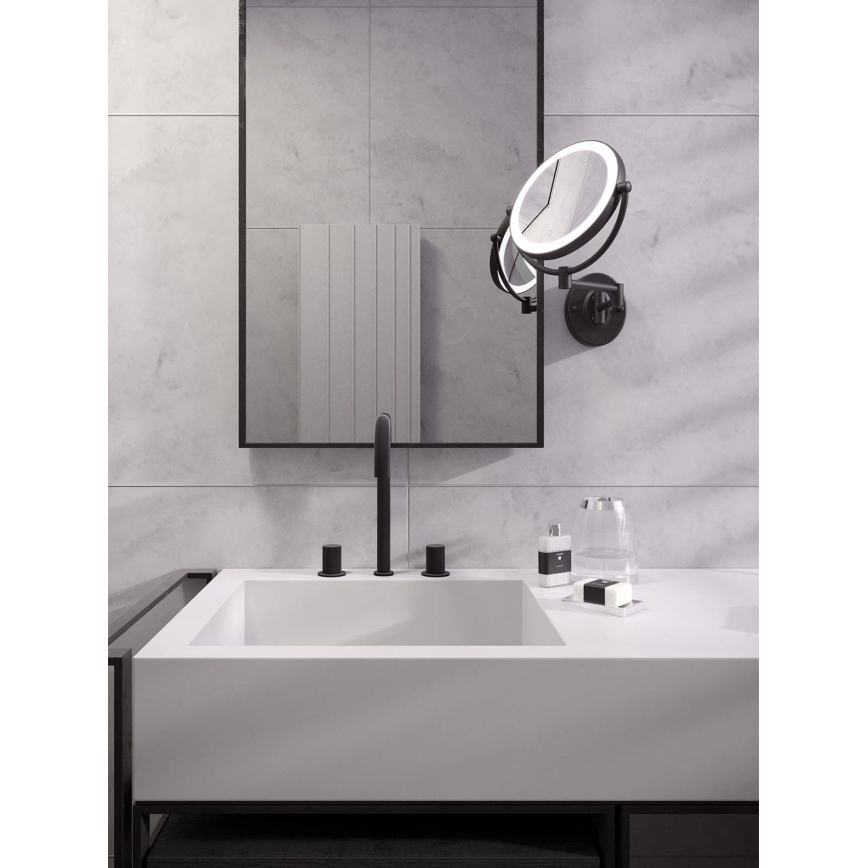 Redo 01-3088 - Dimmbarer LED-Touch-Kosmetikspiegel SELFIE LED/7W/230V 3000/4000/6000K schwarz