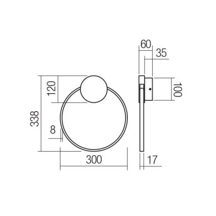 Redo 01-3102 - LED-Wandbeleuchtung ATOM LED/11W/230V d 30 cm