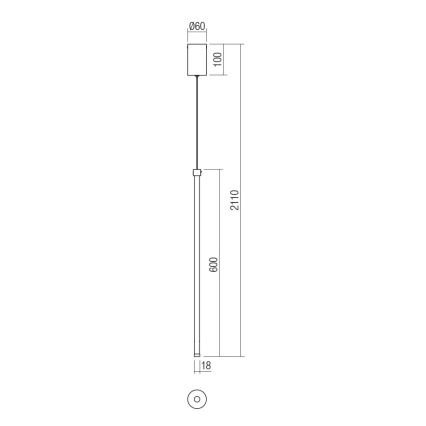 Redo 01-3115 - LED-Hängeleuchte an Schnur TABOO LED/9W/230V Messing