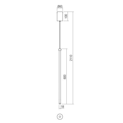 Redo 01-3116 - LED-Hängeleuchte an Schnur TABOO LED/9W/230V schwarz