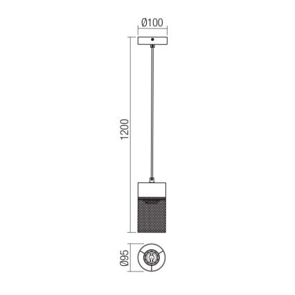 Redo 01-3141 - Hängeleuchte an Schnur STEM 1xE27/42W/230V