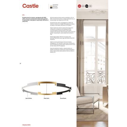 Redo 01-3176 - Dimmbare LED-Hängeleuchte an Schnur CASTLE LED/45W/230V schwarz