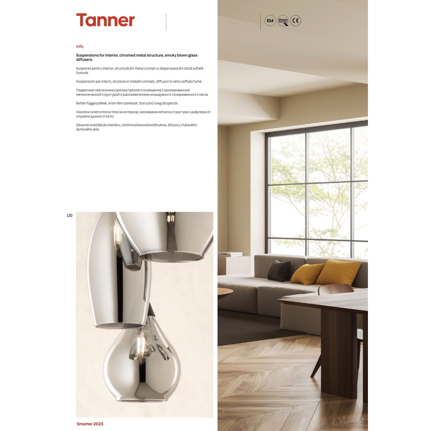 Redo 01-3192 - Hängeleuchte TANNER 3xE14/28W/230V d 37,6 cm