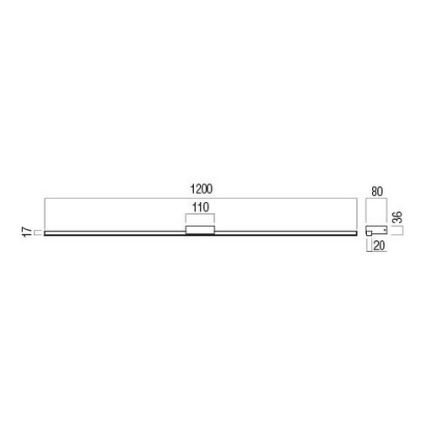 Redo 01-3275 - LED-Spiegelleuchte für das Badezimmer ASTON LED/24W/230V 3000/4000K 120 cm CRI 90 IP44 glänzender Chrom