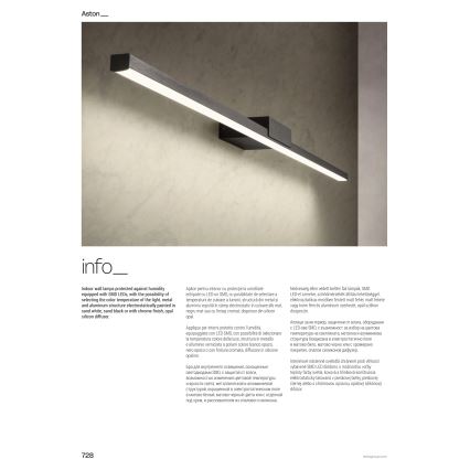 Redo 01-3276 - ASTON LED-Spiegelleuchte für das Badezimmer, 24W, 230V, 3000/4000K, 120 cm, CRI 90, IP44, schwarz