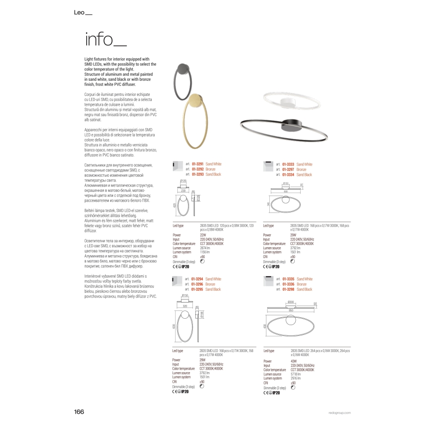 Redo 01-3299 - LED dimmbare Pendelleuchte LEO mit Seilabhängung LED/67W/230V 3000/4000K CRI 90 schwarz