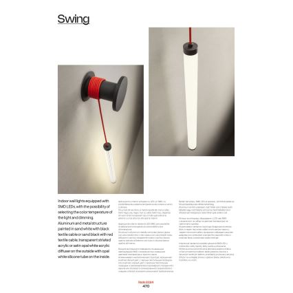 Redo 01-3304 - Dimmbare LED-Wandleuchte SWING LED/16W/230V 3000/4000K CRI 90 schwarz