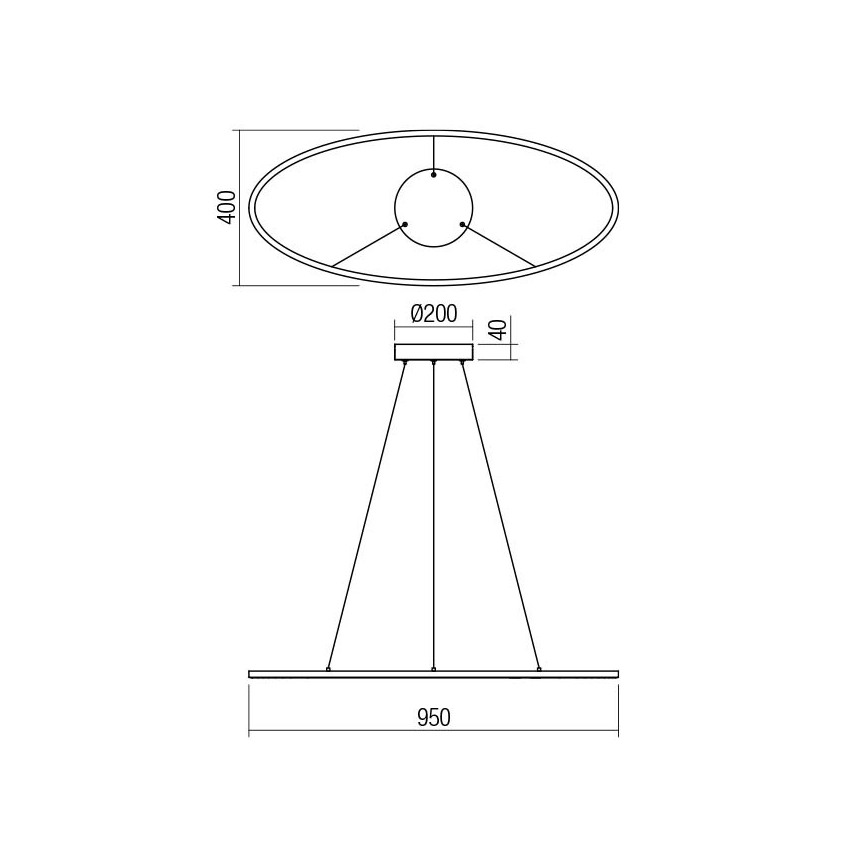 Redo 01-3339 - Dimmbare LED-Pendelleuchte LEO mit Seilaufhängung LED/48W/230V 3000/4000K CRI 90 schwarz