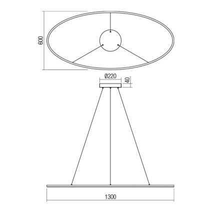 Redo 01-3341 - LEO dimmbarer LED-Pendelleuchter an Kabel LED/67W/230V 3000/4000K CRI 90 Bronze