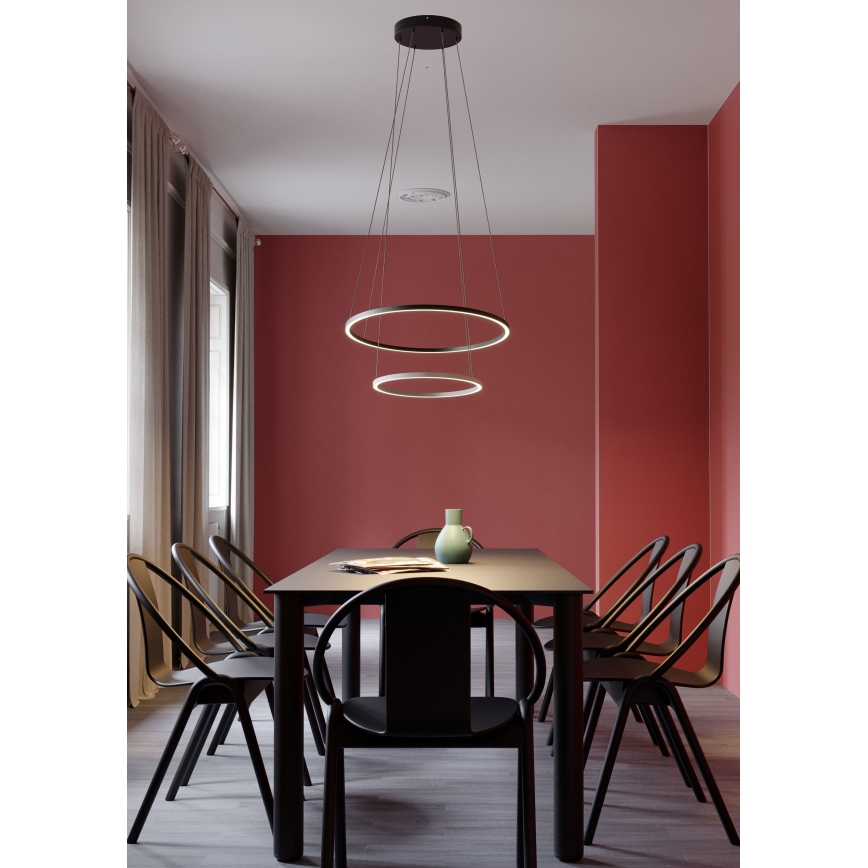 Redo 01-3343 - Dimmbare LED-Pendelleuchte LEO an Stahlseil LED/115W/230V 3000/4000K CRI 90 schwarz