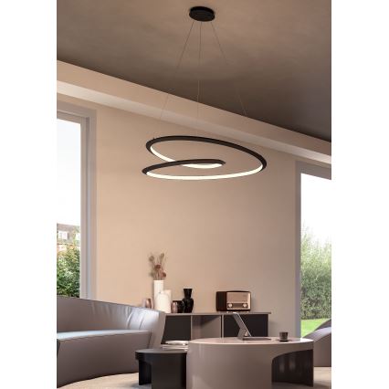 Redo 01-3378 - STORM Dimmbare Pendelleuchte an Kabel LED/60W/230V 3000/4000/6000K CRI 90 Ø 80 cm schwarz