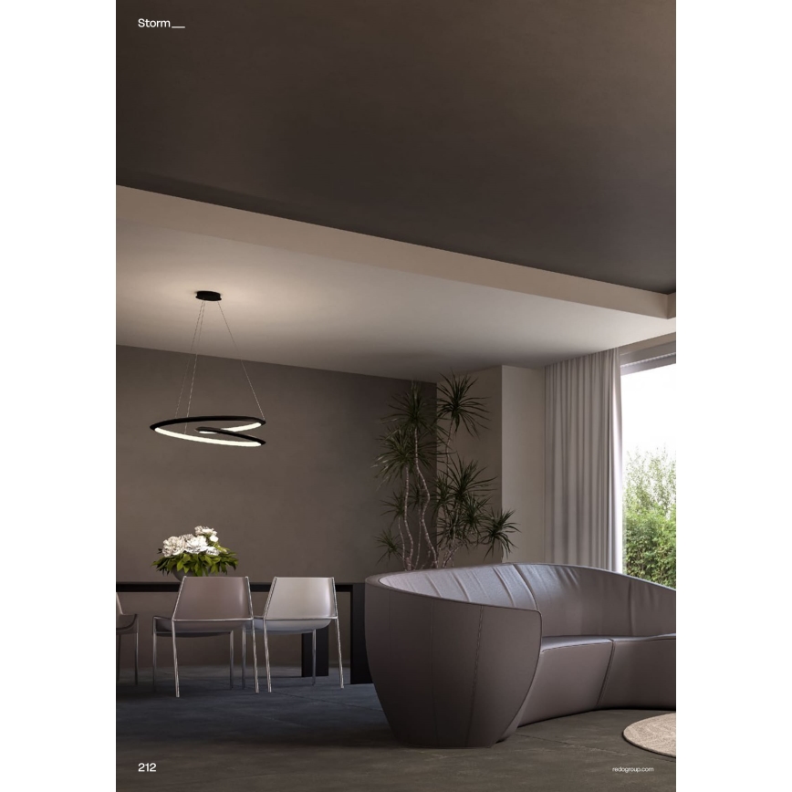 Redo 01-3378 - STORM Dimmbare Pendelleuchte an Kabel LED/60W/230V 3000/4000/6000K CRI 90 Ø 80 cm schwarz