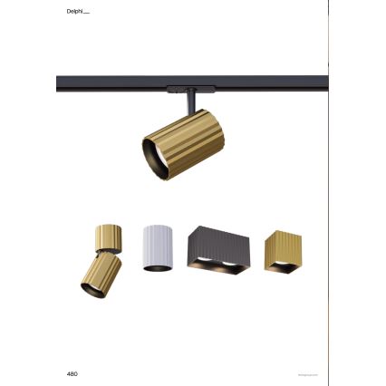 Redo 01-3408 - Deckenspot DELPHI 1xGU10/7W/230V 8,1x8,1 cm gold