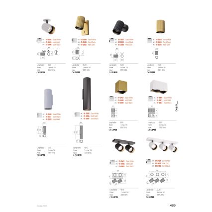 Redo 01-3411 - Deckenspot DELPHI 2xGU10/7W/230V 16,1x8,1 cm goldfarben
