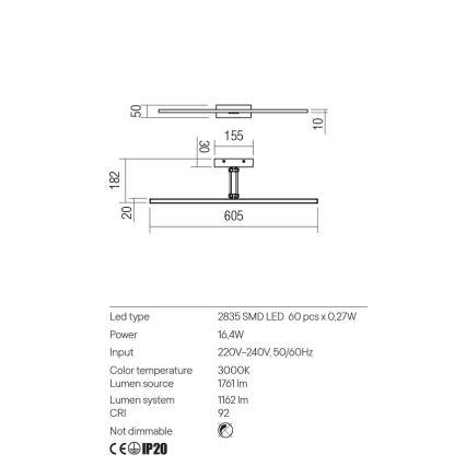 Redo 01-3463 - LED-Bilderleuchte LINEAR LED/8W/230V 60,5 cm CRI 92 schwarz