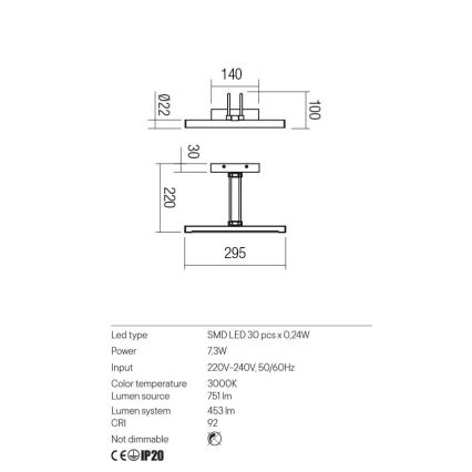 Redo 01-3468 - LED-Bilderleuchte IKON LED/7,3W/230V 29,5 cm CRI 92 weiß