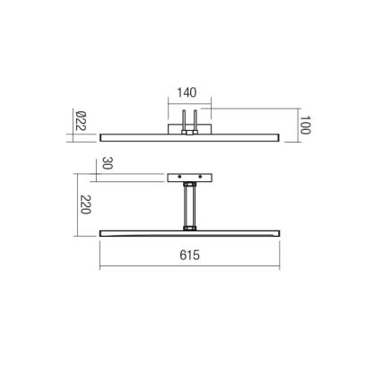 Redo 01-3471 - LED-Bilderleuchte IKON LED/16,4W/230V 61,5 cm CRI 92 schwarz