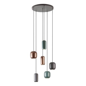 Redo 01-3482 - Hängeleuchte BOOM 6xGU10/10W/230V d 48 cm schwarz/grün/braun