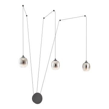 Redo 01-3485 - Dimmbare LED-Wandleuchte KHADI 3xLED/5,5W/230V CRI 90 Ø 12 cm schwarz/rauchfarben