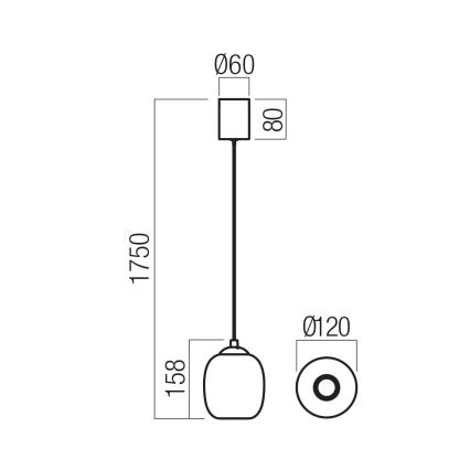 Redo 01-3486 - LED-Pendelleuchte an Kabel KHADI LED/6W/230V CRI 90 Ø 12 cm Schwarz/Rauchglas