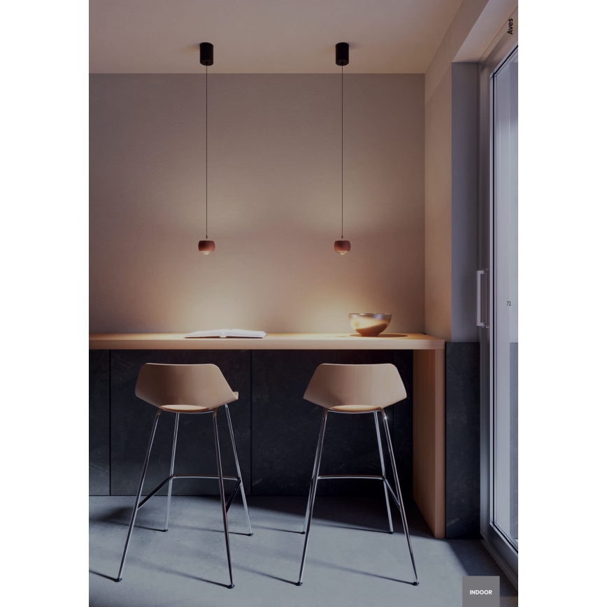 Redo 01-3548 - LED-Hängeleuchte AVES LED/12W/230V d 9,6 cm CRI 90 kupfern