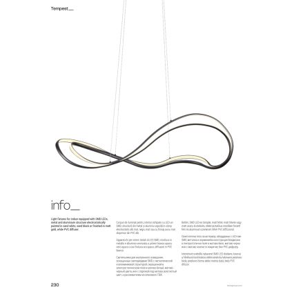 Redo 01-3599 - Dimmbare LED-Pendelleuchte an Kabel TEMPEST LED/58W/230V schwarz