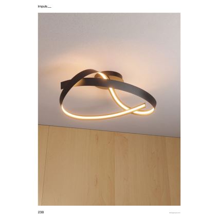 Redo 01-3614 - Dimmbare LED-Deckenleuchte IMPULS LED/34W/230V Ø 60 cm schwarz