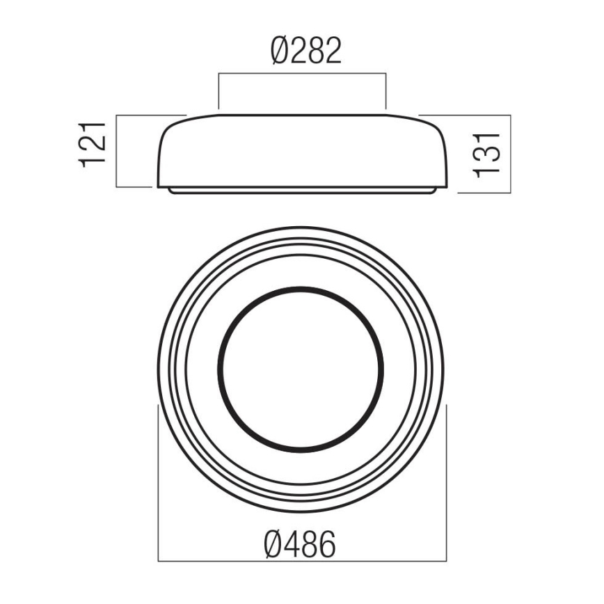 Redo 01-3722 - LED-Deckenleuchte DIP LED/30W/230V 2700/3000/4000/5000/6500K CRI 90 Ø 48,6 cm schwarz