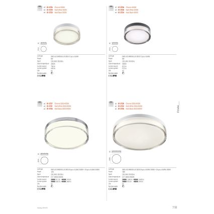Redo 01-3727 - LED Badezimmer-Deckenleuchte FRISBI LED/12W/230V Ø 23 cm CRI 90 3000/4000K IP44 glänzender Chrom