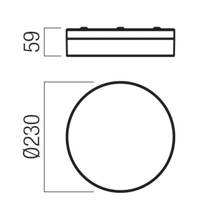 Redo 01-3735 - LED-Deckenleuchte für Badezimmer FRISBI LED/12W/230V d 23 cm CRI 90 3000/4000K IP44 schwarz