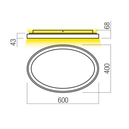 Redo 01-3806 - dimmbare LED-Deckenleuchte NOBU LED/60W/230V 3000/4000K CRI 90 weiß