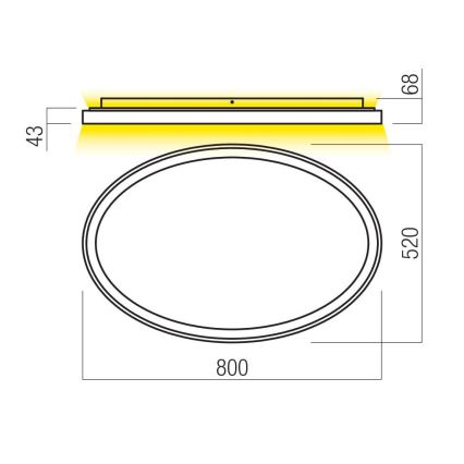 Redo 01-3810 - Dimmbare LED-Deckenleuchte NOBU LED/80W/230V 3000/4000K CRI 90 goldfarben