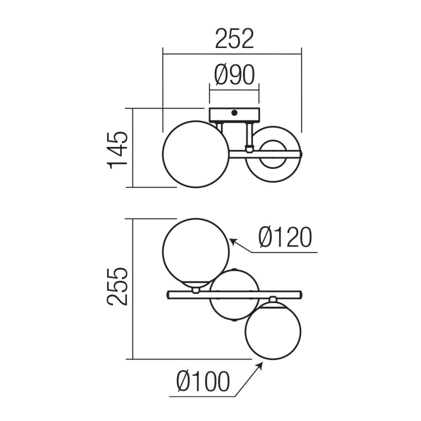 Redo 01-3987 - Aufbauleuchte ASTRA 2xG9/8W/230V schwarz