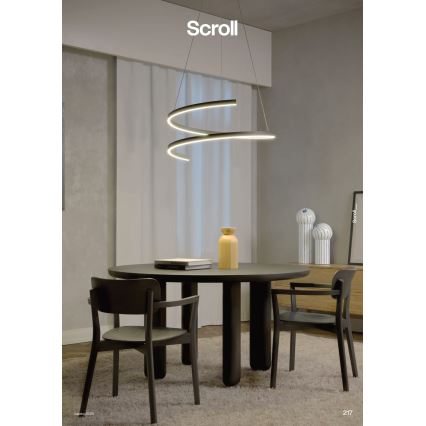 Redo 01-4015 - Dimmbare LED-Pendelleuchte an Kabel SCROLL, LED/38W/230V, 3000K/4000K/6000K, CRI 90, Ø 60 cm, schwarz