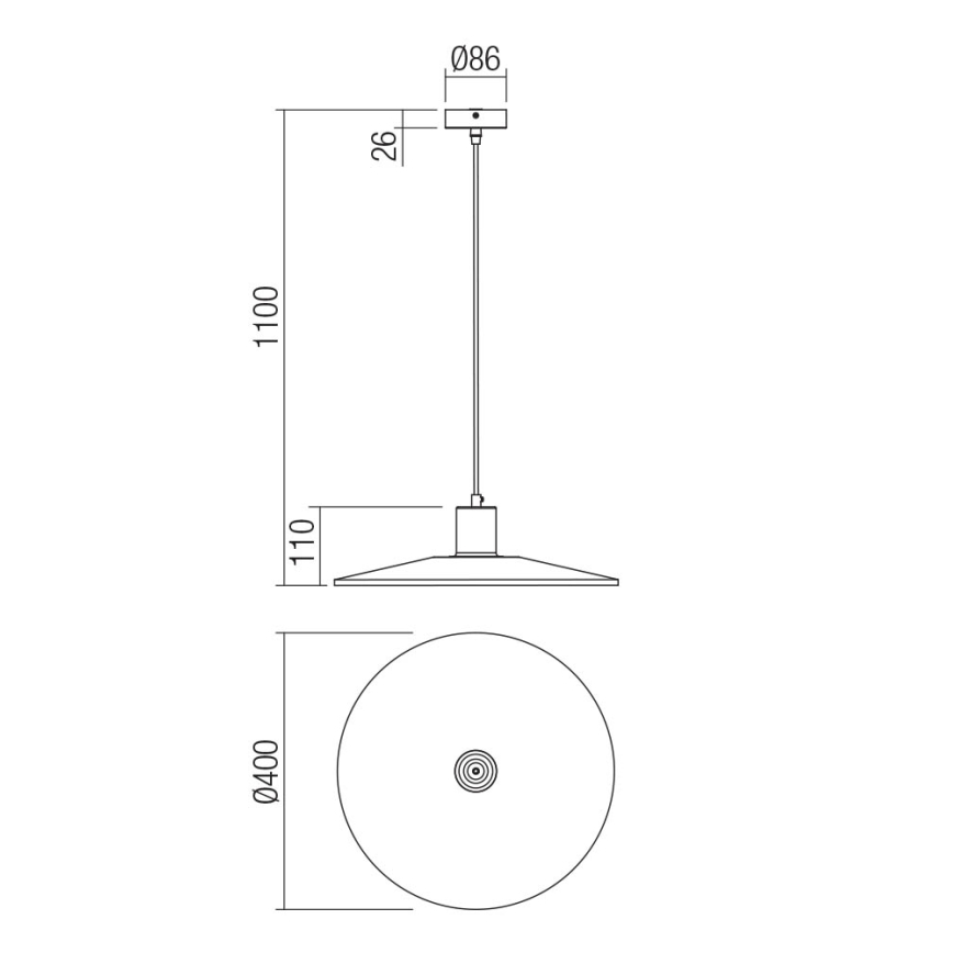 Redo 01-4055 - Hängeleuchte FRESNO 1xE27/42W/230V d 40 cm