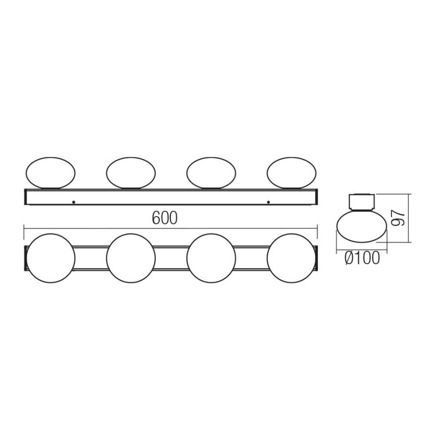 Redo 01-4309 - LED Badezimmer-Deckenleuchte OVUM 4xLED/5W/230V 3000/4000K CRI 90 IP44 weiß/glänzender Chrom