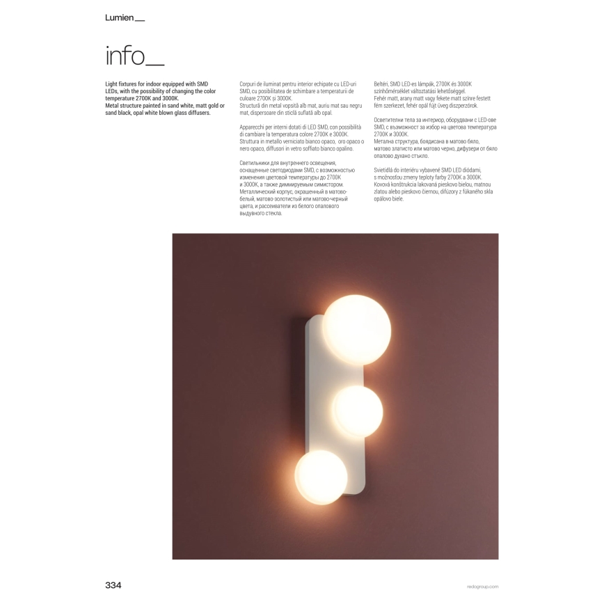 Redo 01-4333 - LED-Deckenleuchte LUMIEN 4xLED/26W/230V 2700/3000K CRI 90 weiß/schwarz