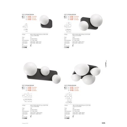 Redo 01-4333 - LED-Deckenleuchte LUMIEN 4xLED/26W/230V 2700/3000K CRI 90 weiß/schwarz