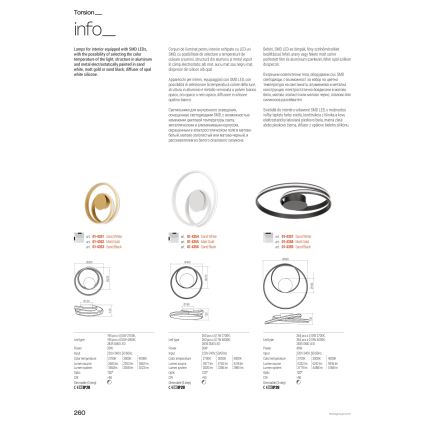 Redo 01-4357 - Dimmbare LED-Deckenleuchte TORSION LED/40W/230V 2700/3000/4000K CRI 90 Ø 56 cm weiß
