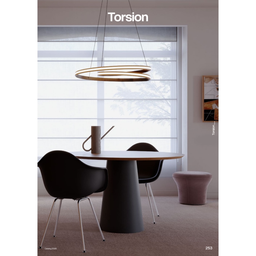 Redo 01-4361 - TORSION LED, dimmbare Pendelleuchte an Stahlseil, LED/40W/230V, 2700/3000/4000K, CRI 90, Ø 56 cm, goldfarben
